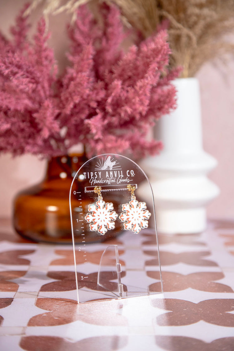 Snowflake Acrylic Dangle Earrings