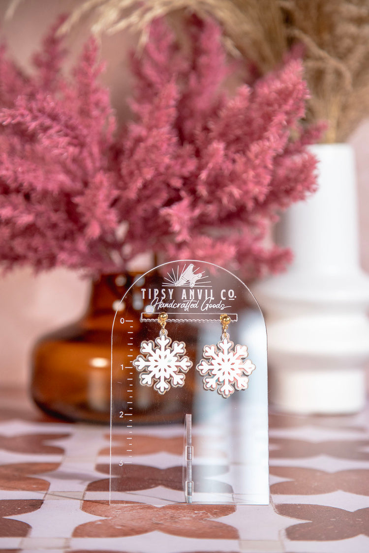 Snowflake Acrylic Dangle Earrings