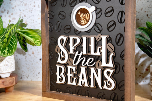 Spill the Beans Coffee Sign 11x14