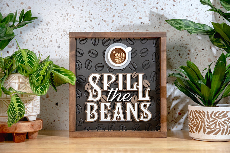 Spill the Beans Coffee Sign 11x14