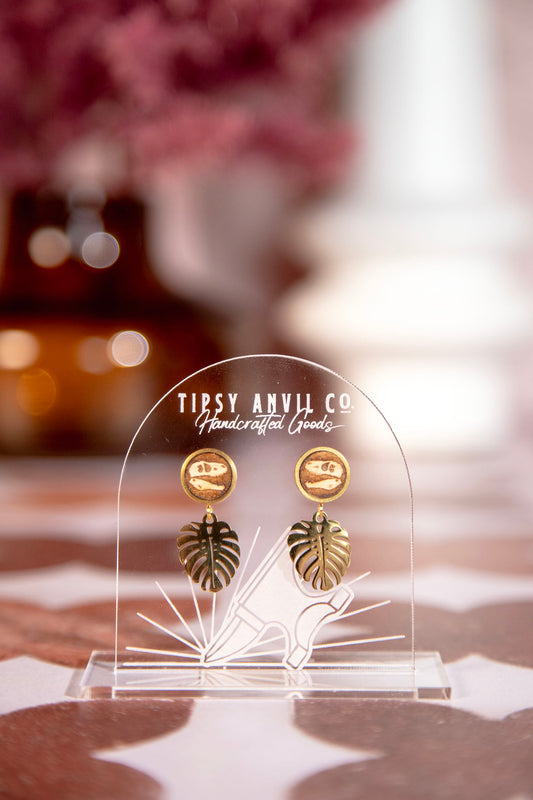 T-Rex Skeleton Dangle Earrings