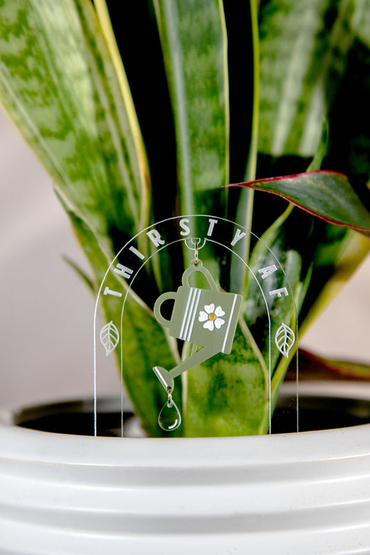 Thirsty AF Watering Can Acrylic Plant Stake