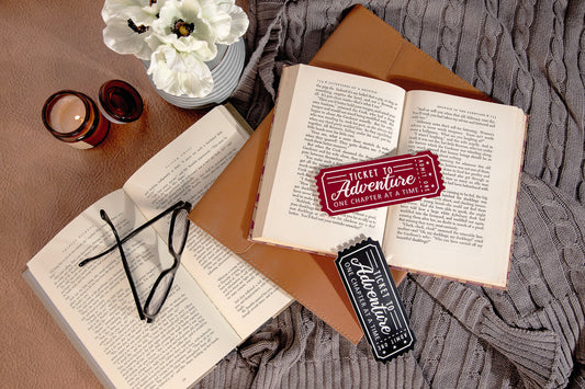 Ticket to Adventure Engraved Acrylic Bookmark