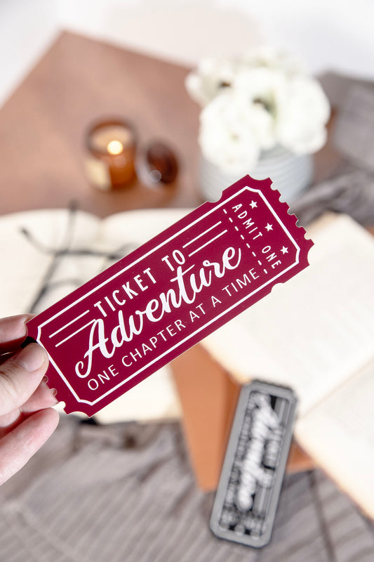 Ticket to Adventure Engraved Acrylic Bookmark