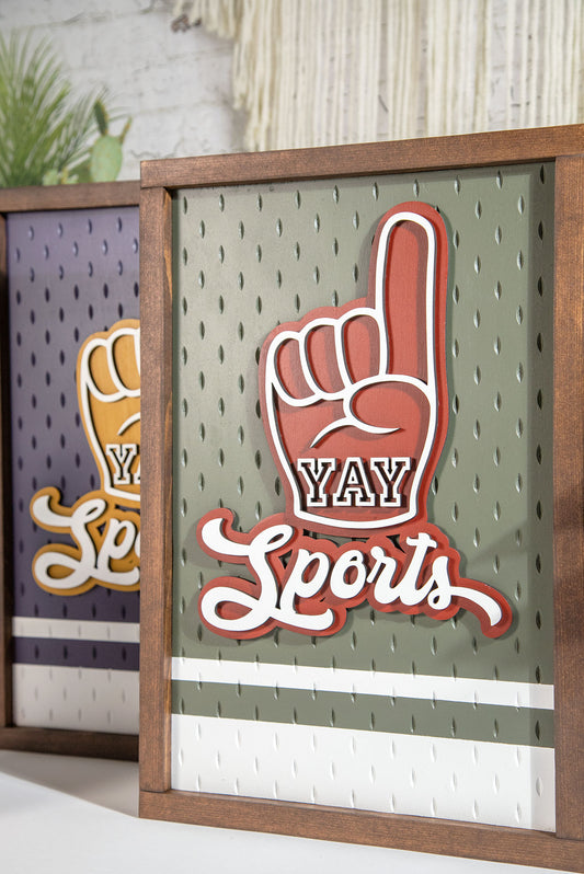 Yay Sports Wood Sign 12x20 Inches