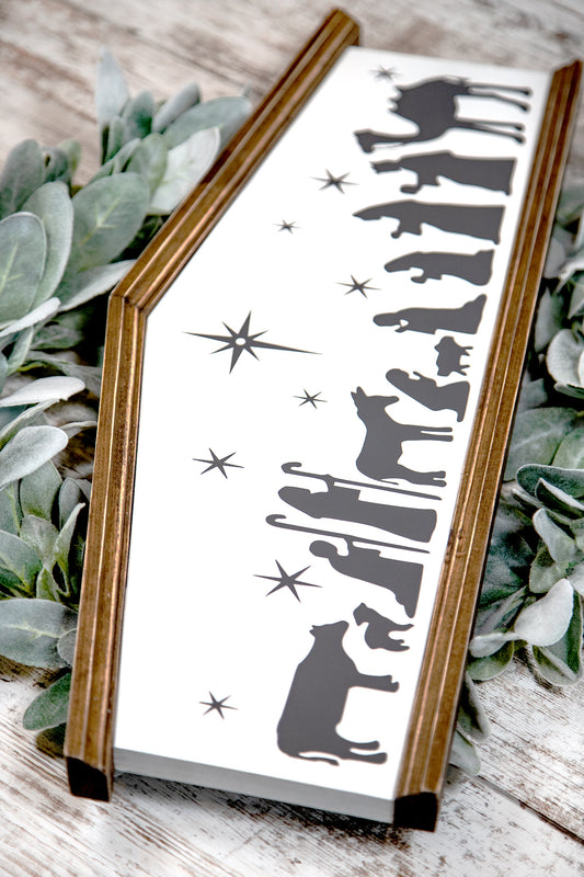 Nativity Wood Sign 21x9