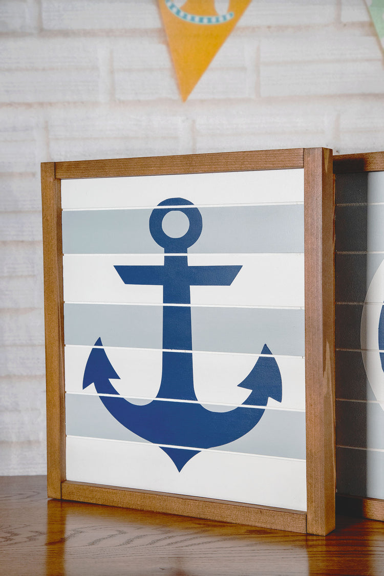 No Wake Zone Nautical Nursery Wood Sign