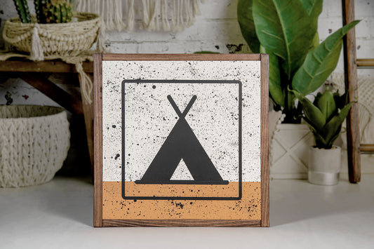 Camping Wood Sign 11.5x11.5