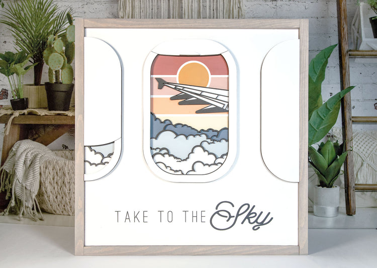 Take To The Sky 3D Wood Sign 20x20 Inches
