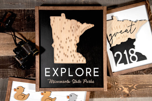 Minnesota State Park Wood Sign 15x18 In.