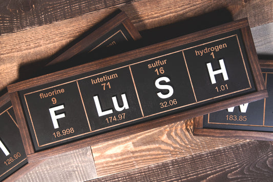 Flush Periodic 3D Wood Sign 22x7
