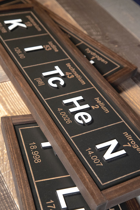 Kitchen Periodic 3D Wood Sign 24x7