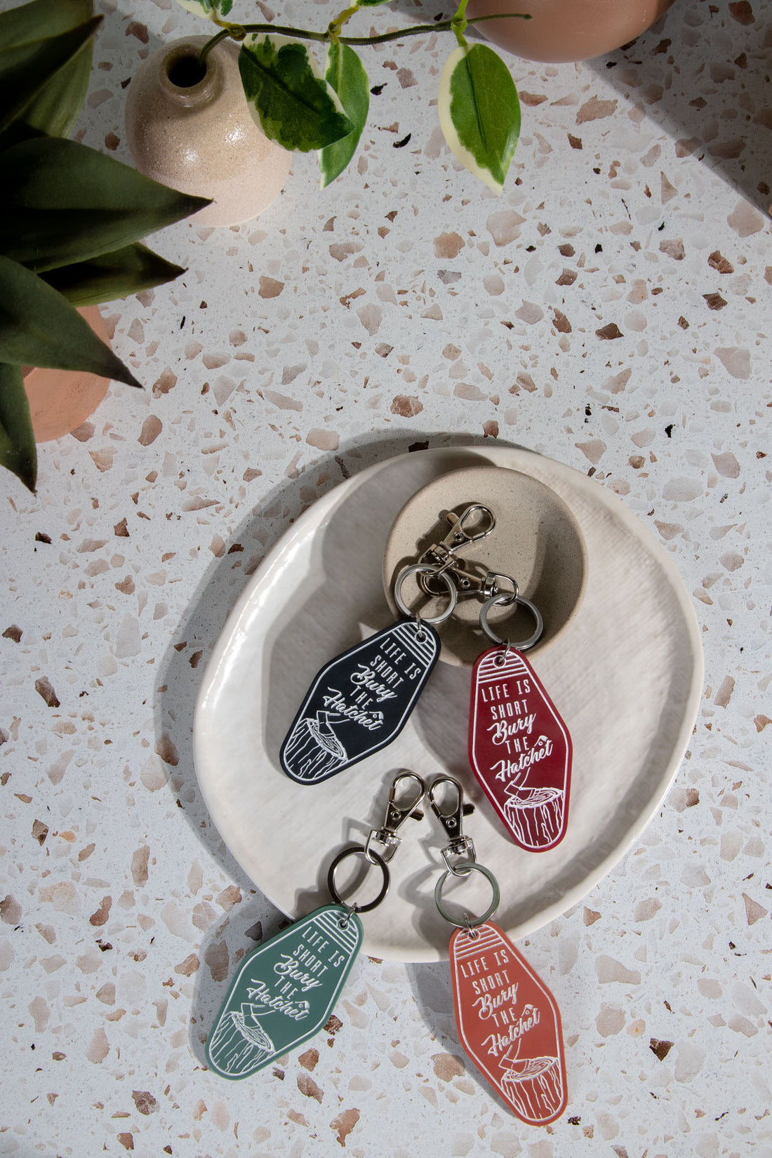 Bury The Hatchet Acrylic Retro Keychain – The Tipsy Anvil Co.