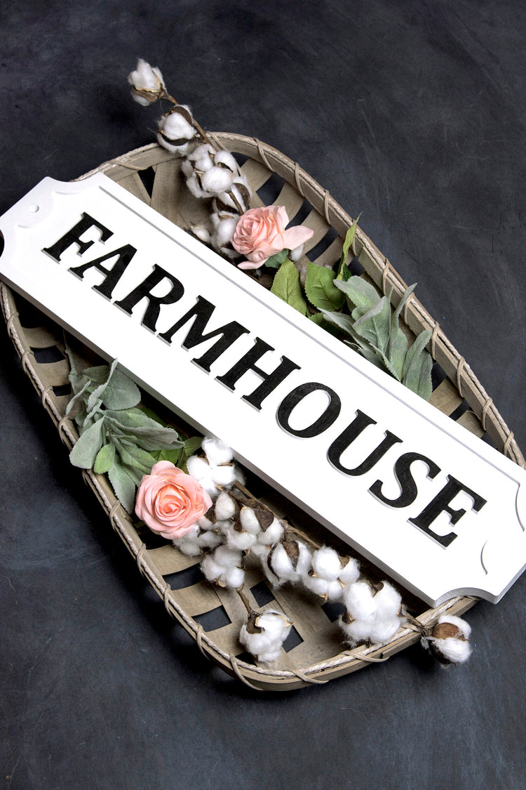 Farmhouse Embossed Wood Sign 25x6