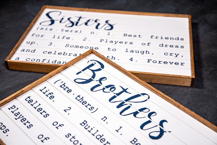 Sisters Definition Shiplap Wood Sign 18x12