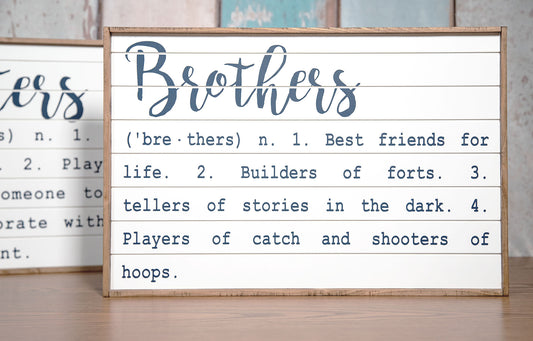 Brother Definition Shiplap Inspired Wood Sign 12x18