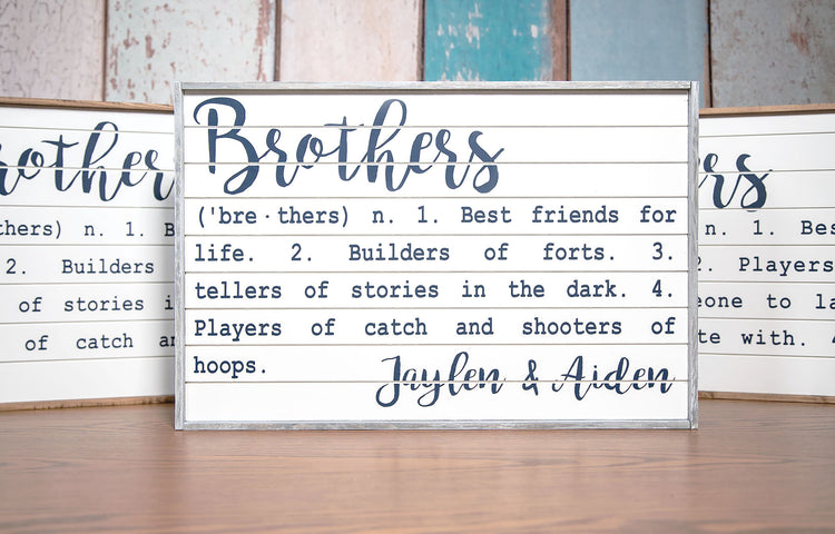 Brother Custom Name Definition Sign 18x12 or 30x12