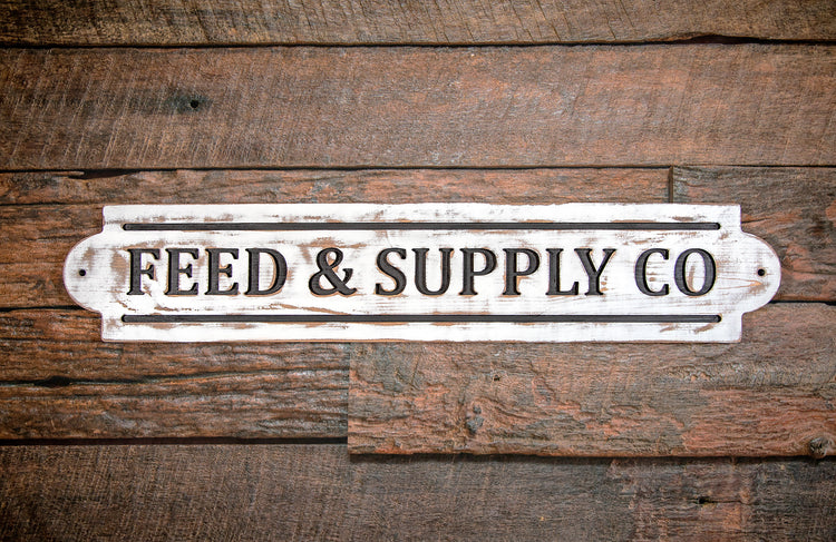 Feed & Supply Co Engraved Wood Sign 36x7