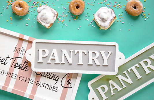 Pantry Embossed Wood Sign 21x6