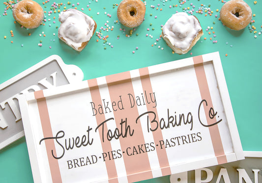 Sweet Tooth Baking Co. Wood Sign 21x11