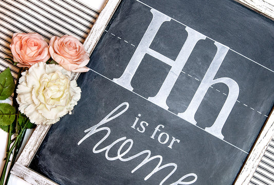 H is for Home Chalkboard Style Wood Sign 18x14