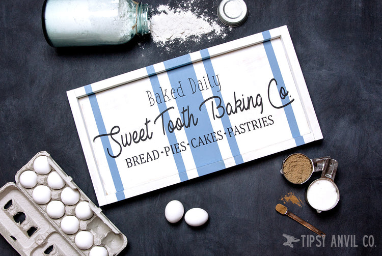 Sweet Tooth Baking Co. Wood Sign 21x11