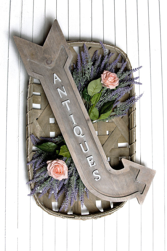 Antiques Embossed Wood Arrows Sign 27x6.5 – The Tipsy Anvil Co.