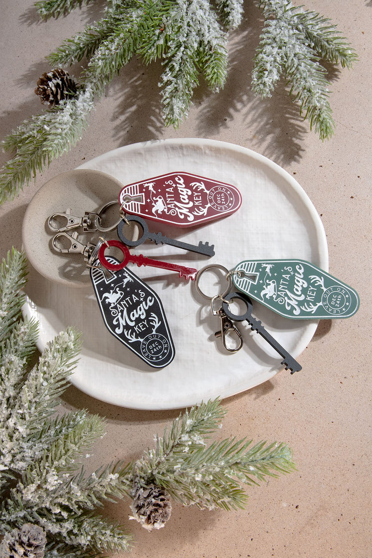 Santa's Magic Key Acrylic Retro Keychain