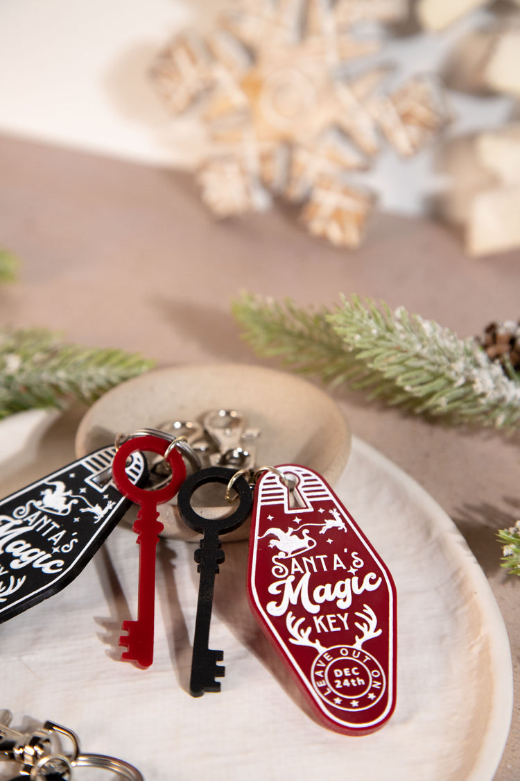 Santa's Magic Key Acrylic Retro Keychain