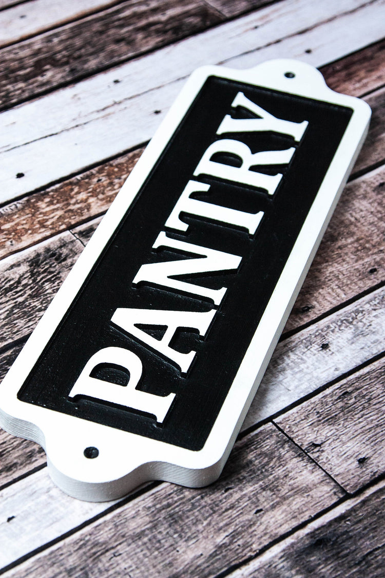 Pantry Embossed Wood Sign 21x6